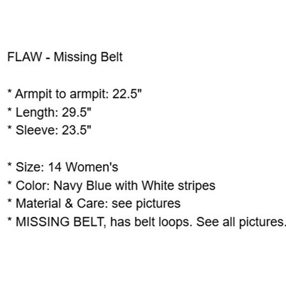 Lane Bryant Jacket Womens 14 Navy Blue White Linen Blend Stripe Blazer New FLAW - Picture 5 of 16